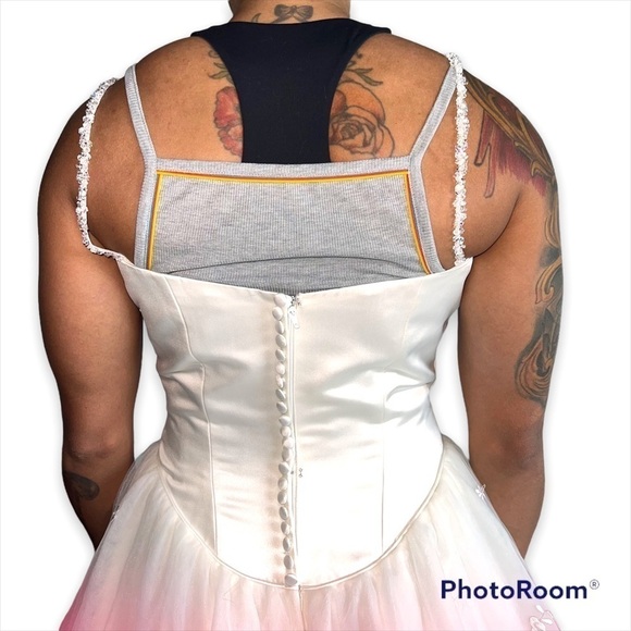 Mon Cheri Bridal Wedding Gown Embroidered Tulle Dress - Picture 4 of 15